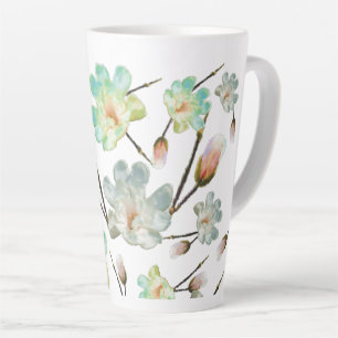 Taza De Café Latte Patrón de Magnolia Latte Mug