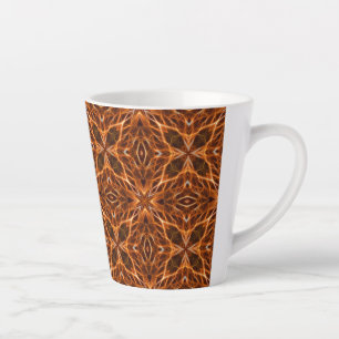 Taza De Café Latte Patrón de Mandala de Kaleidoscope Marrón