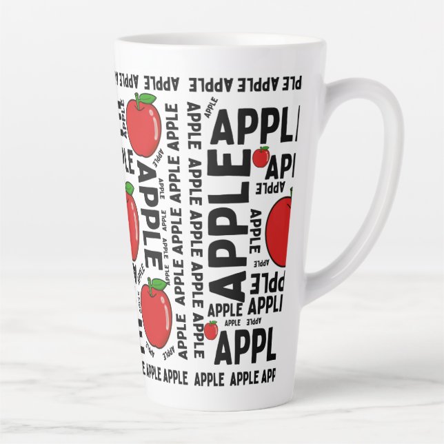 Taza De Café Latte patrón de manzanas Frutos (Derecha)