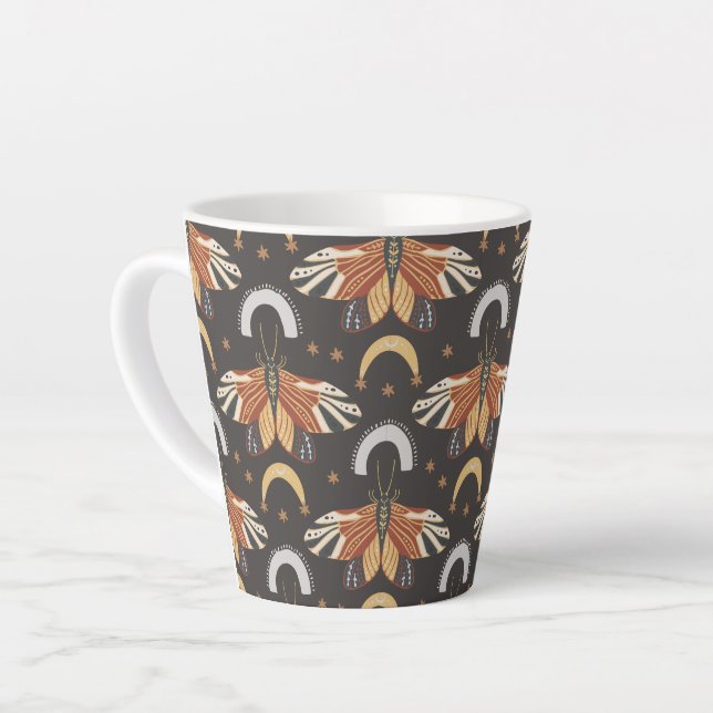 Taza De Café Latte patrón de mariposa mosca Latte Mug (Ángulo izquierdo)