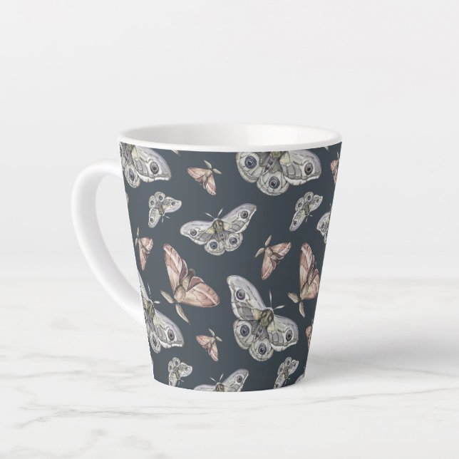 Taza De Café Latte patrón de mariposa mosca Latte Mug (Ángulo izquierdo)