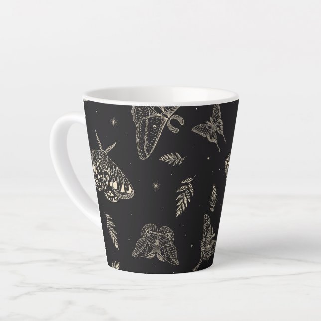 Taza De Café Latte patrón de mariposa mosca Latte Mug (Ángulo izquierdo)