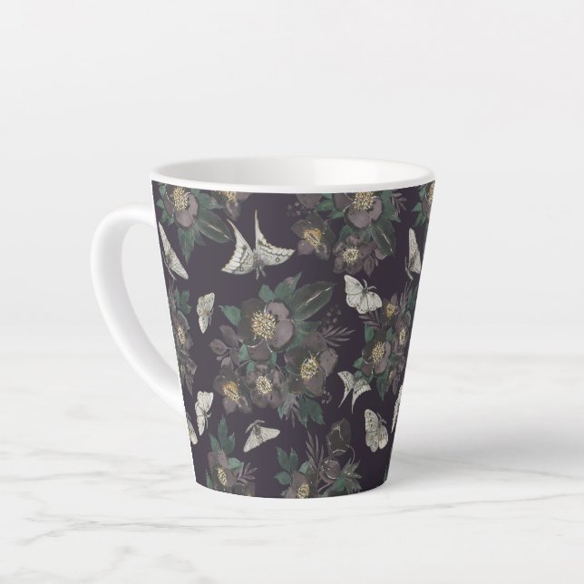 Taza De Café Latte patrón de mariposa mosca Latte Mug (Ángulo izquierdo)