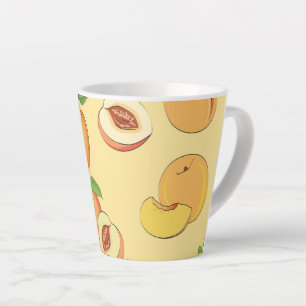 Taza De Café Latte Patrón de melocotón 7