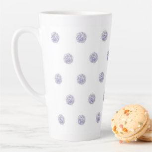 Taza De Café Latte Patrón de Moda suave Lavanda de flores Polka Punto