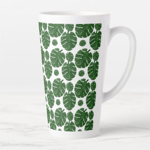 Taza De Café Latte patrón de Monstera