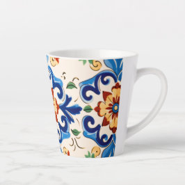 Taza De Café Latte Patrón de mosaico siciliano