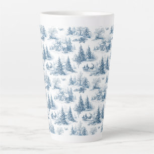 Taza De Café Latte Patrón de Navidad de Toile Azul