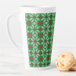 Taza De Café Latte Patrón de Navidad tejido