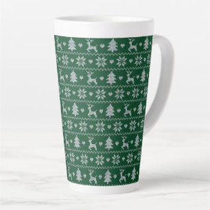 Taza De Café Latte Patrón de Navidad tejido sin costuras