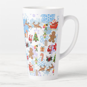 Taza De Café Latte Patrón de navidades