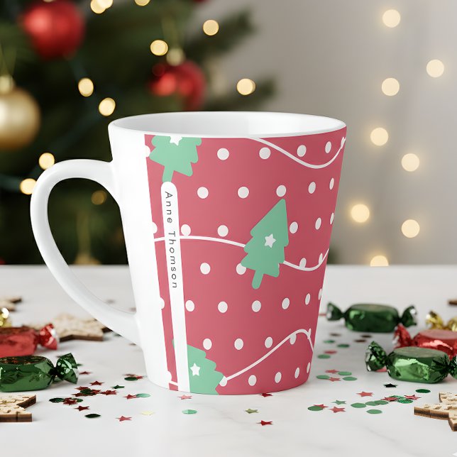Taza De Café Latte Patrón de navidades de dulces navidades (Subido por el creador)