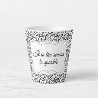 Taza De Café Latte Patrón de Navidades elegantes y personalizados