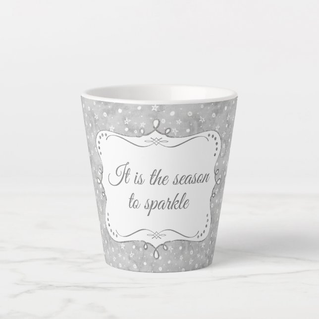 Taza De Café Latte Patrón de Navidades elegantes y personalizados (Anverso)