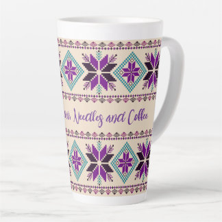 Taza De Café Latte Patrón de nido justo personalizado