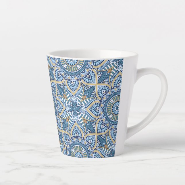Taza De Café Latte Patrón de ornamentos 2 (Derecha)