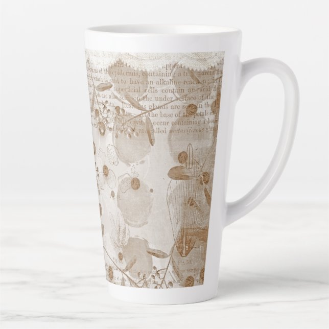 Taza De Café Latte patrón de papel digital (Derecha)