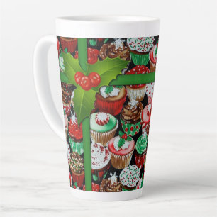 Taza De Café Latte Patrón de pasteles de navidades