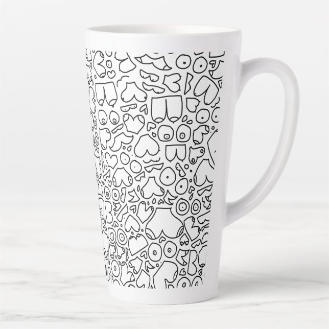 Taza De Café Latte Patrón de pecho adulto gracioso (Derecha)