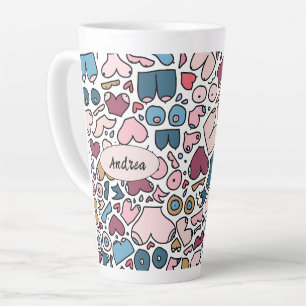 Taza De Café Latte Patrón de pecho neutro