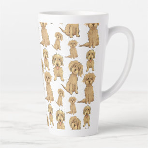 Taza De Café Latte Patrón de perro Marrón labradoodle goldendoodle