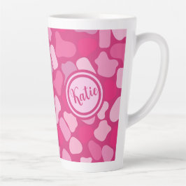Taza De Café Latte Patrón de Piedra Rosa-