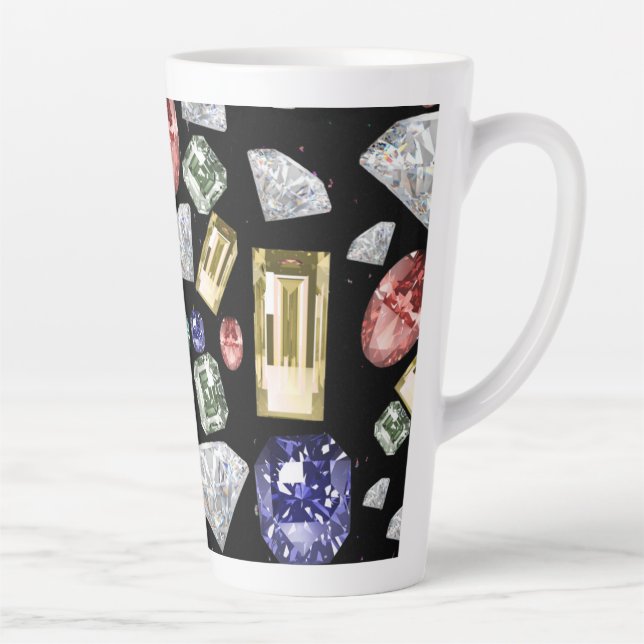 Taza De Café Latte Patrón de piedras gemelas diferentes (Derecha)