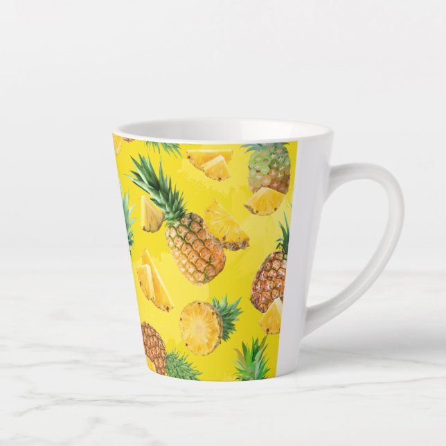 Taza De Café Latte Patrón de piña 7 (Derecha)
