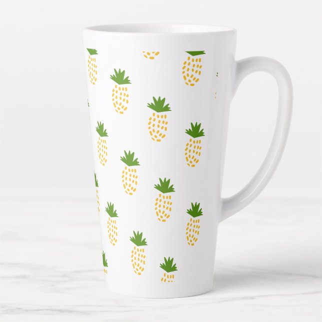 Taza De Café Latte patrón de piña de frutas (Derecha)