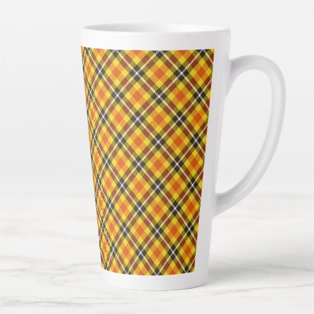 Taza De Café Latte Patrón de plástico rojo negro amarillo-57577 (Derecha)
