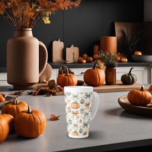 Taza De Café Latte Patrón de plegado de otoño