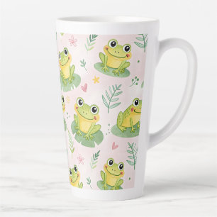 Taza De Café Latte Patrón de ranas lindas
