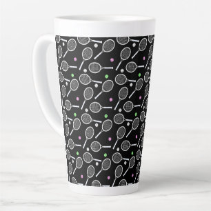Taza De Café Latte Patrón de raqueta de tenis
