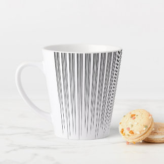 Taza De Café Latte Patrón de raya elegante negro/ turquesa