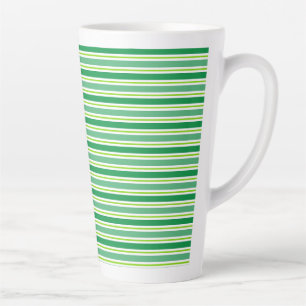 Taza De Café Latte Patrón de rayas verdes del día de San Patricio-546