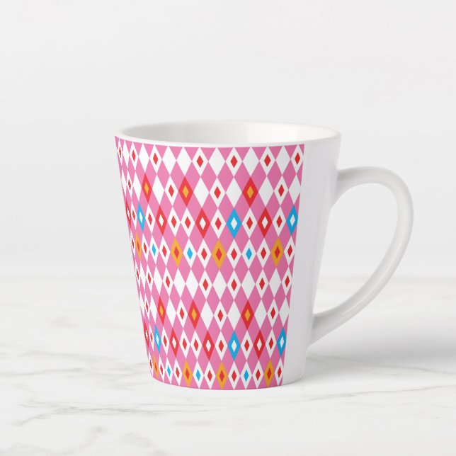 Taza De Café Latte Patrón de Rhombus (Derecha)