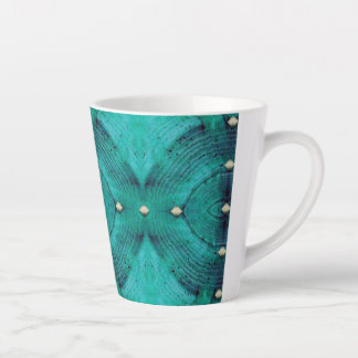 Taza De Café Latte Patrón de suelo retorcido en azul acuático