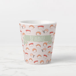Taza De Café Latte Patrón de sushi nigiri sin soldadura