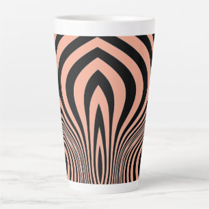 Taza De Café Latte Patrón de textura de impresión de piel de cebra