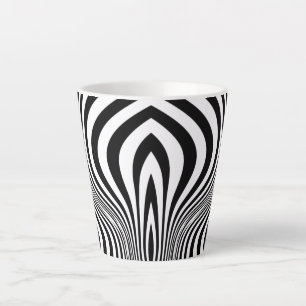 Taza De Café Latte Patrón de textura de impresión de piel de cebra