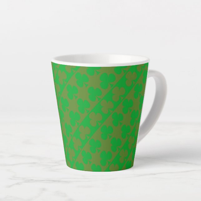 Taza De Café Latte Patrón de trébol (Ángulo derecho)