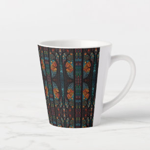 Taza De Café Latte Patrón de vidrio manchado de mosaico