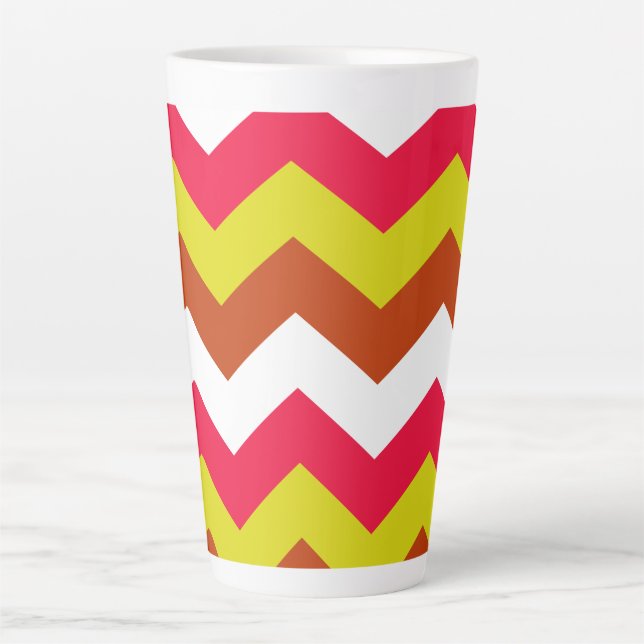 TAZA DE CAFÉ LATTE PATRÓN DE ZIGZAG. (Anverso)
