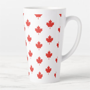 Taza De Café Latte Patrón Emblem de hoja de arce de Canadá