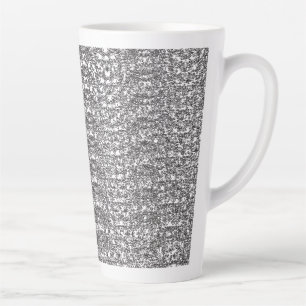 Taza De Café Latte Patrón en forma de V de repetición gris claro sobr