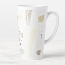 Taza De Café Latte Patrón Estético Minimal Invernal Acogedor