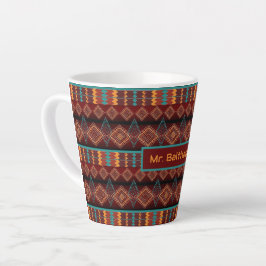Taza De Café Latte Patrón étnico geométrico del suroeste