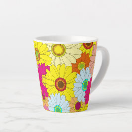 Taza De Café Latte patrón floral