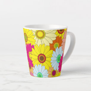 Taza De Café Latte patrón floral