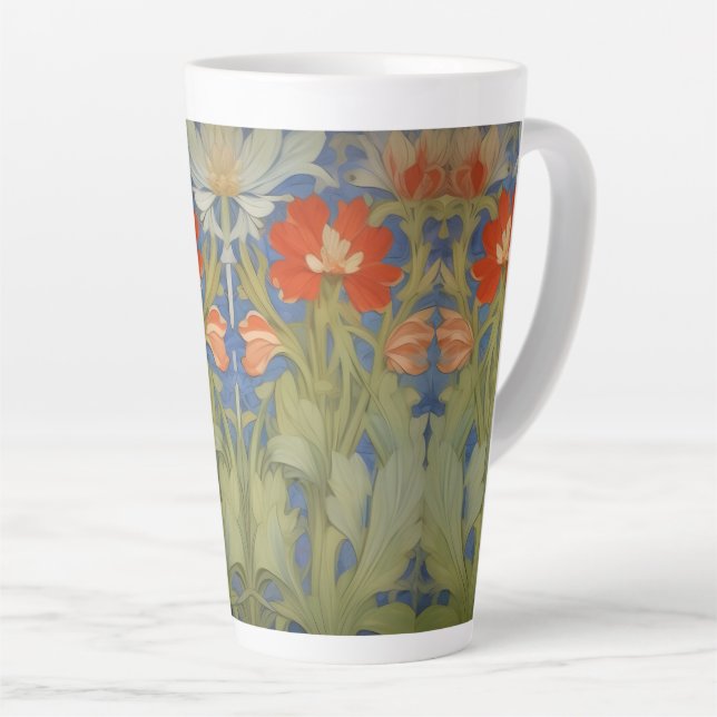 Taza De Café Latte Patrón floral Art Nouveau (Ángulo derecho)
